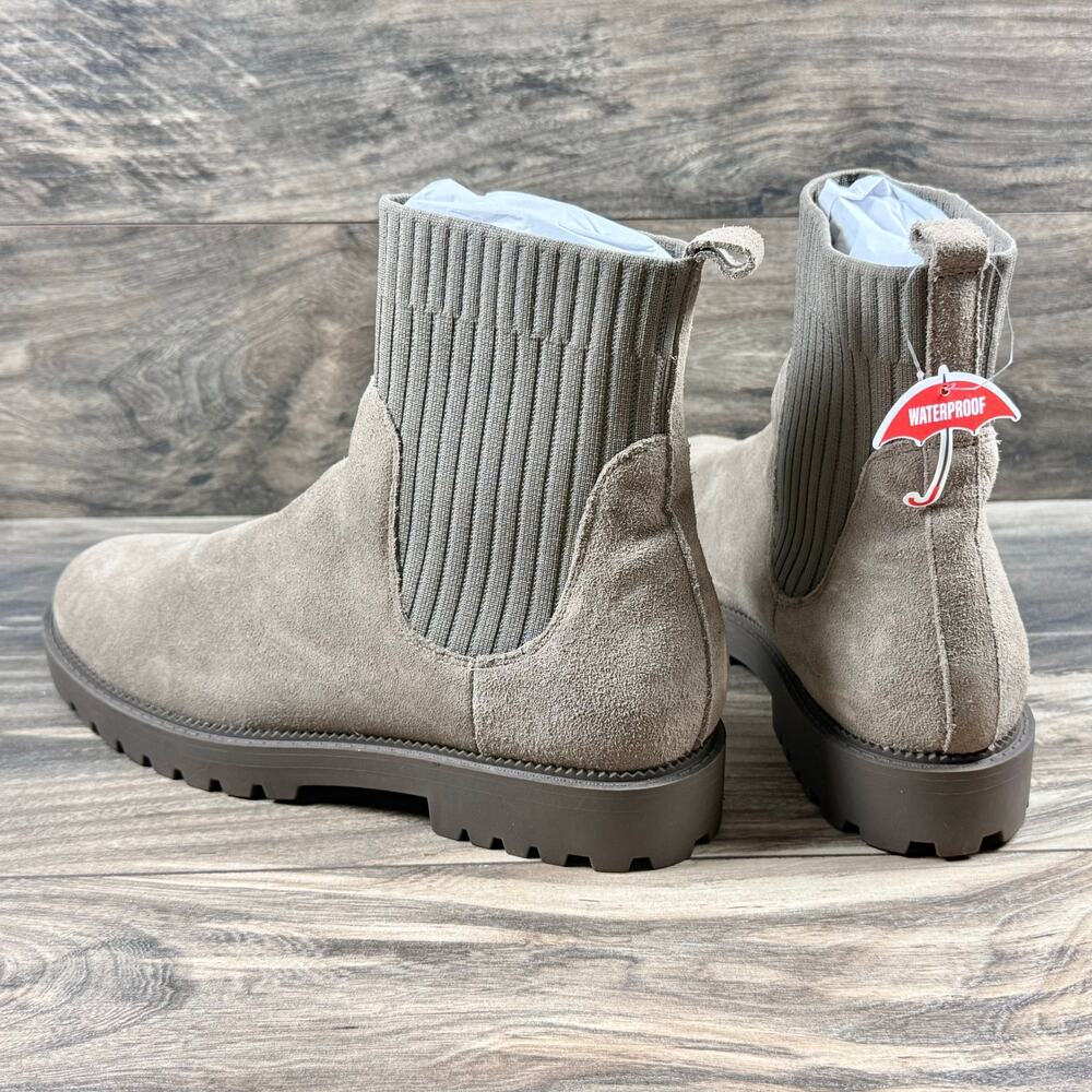 NEW Blondo Hallie 10M Taupe Suede Waterproof Chelsea Boots Booties - Picture 8 of 11